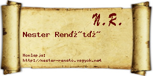 Nester Renátó névjegykártya